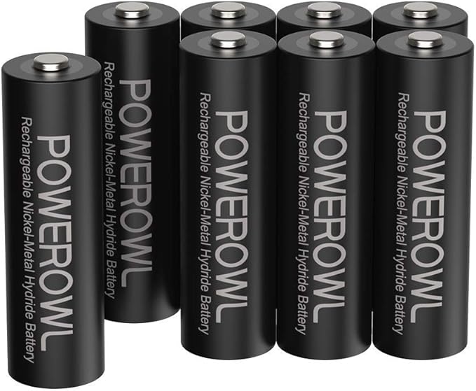 POWEROWL AA Batteries Rechargeable Kit, High Capacity 2800mAh 1200 Cycles 1.2V by POWEROWL