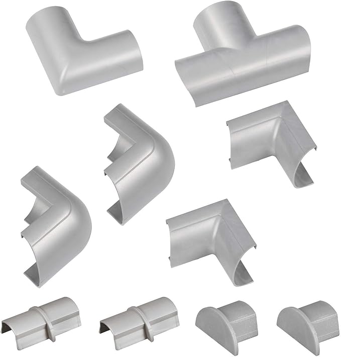 D-Line Medium Cable Raceway Accessory Pack, Join 1.18in x 0.59in Cord Cover by D-LineUSAinc
