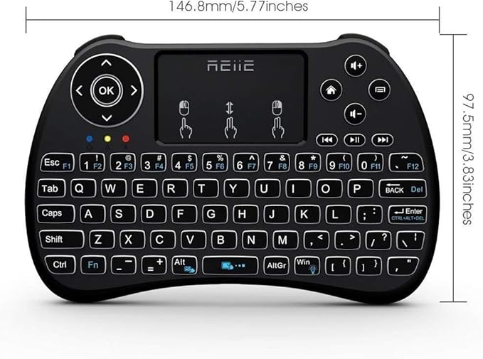 REIIE H9+ Mini Keyboard, 2.4GHz Wireless Mini Handheld Smart TV Remote Keyboard - Image 6