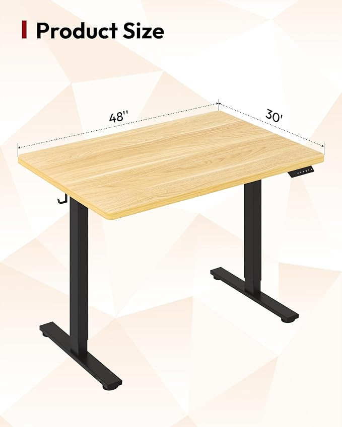 SANODESK Electric Standing Desk 48 x 30 Inches Whole-Piece Desktop Height - Image 2
