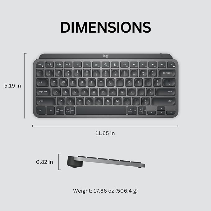 Logitech MX Keys Mini Minimalist Wireless Illuminated Keyboard, Compatible - Image 4