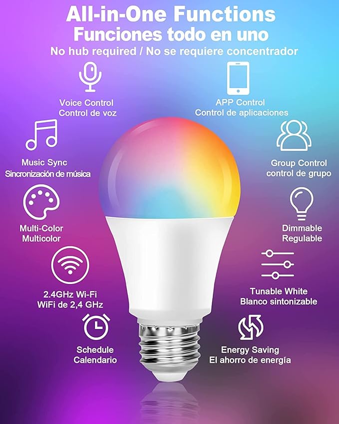 OHLUX Smart Light Bulbs, Color Changing LED Bulbs - Image 4