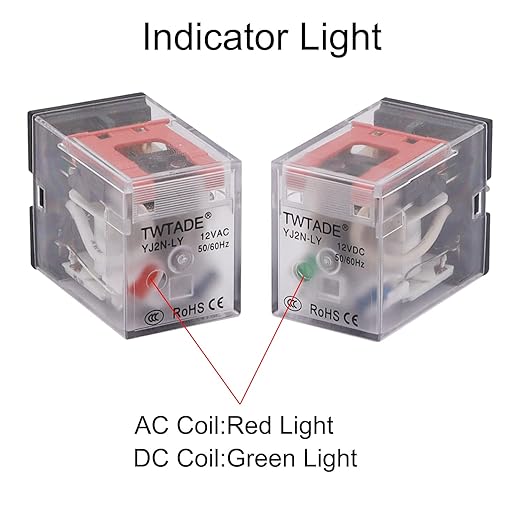 TWTADE/AC 24V Relay 10A Electromagnetic Power Coil Relay 8 Pins DPDT 2NO+2NC - Image 3
