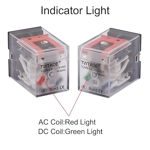 TWTADE 2PCS AC 110V/120V Relay 10A Electromagnetic Power Coil Relay 8 Pins 2DPT - Image 3