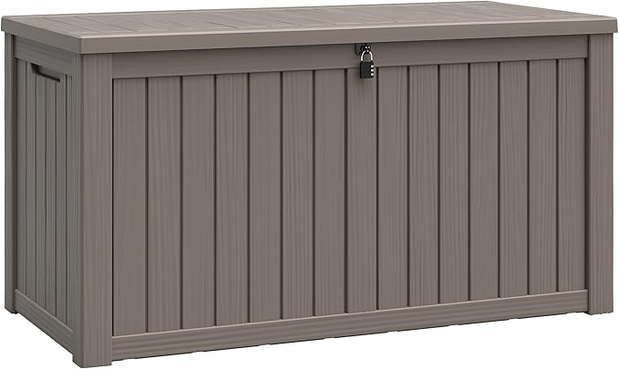 NUNU LAB 151 Gallon Outdoor Storage Box, Resin Large Sturdy Deck Box, Backyard by NUNULAB