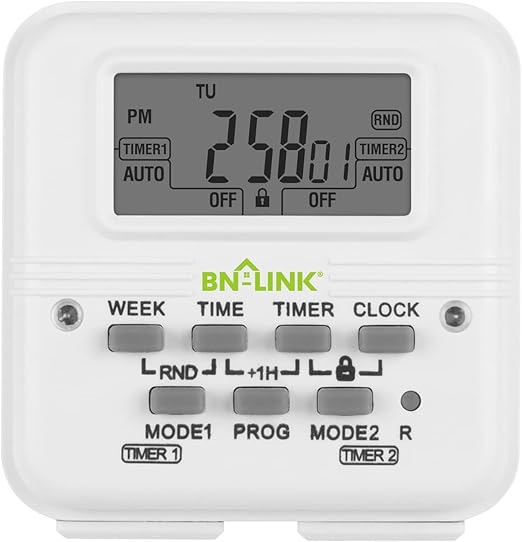BN-LINK Indoor Digital Light Timer, 7 Day Programmable Plug by BN-LINK