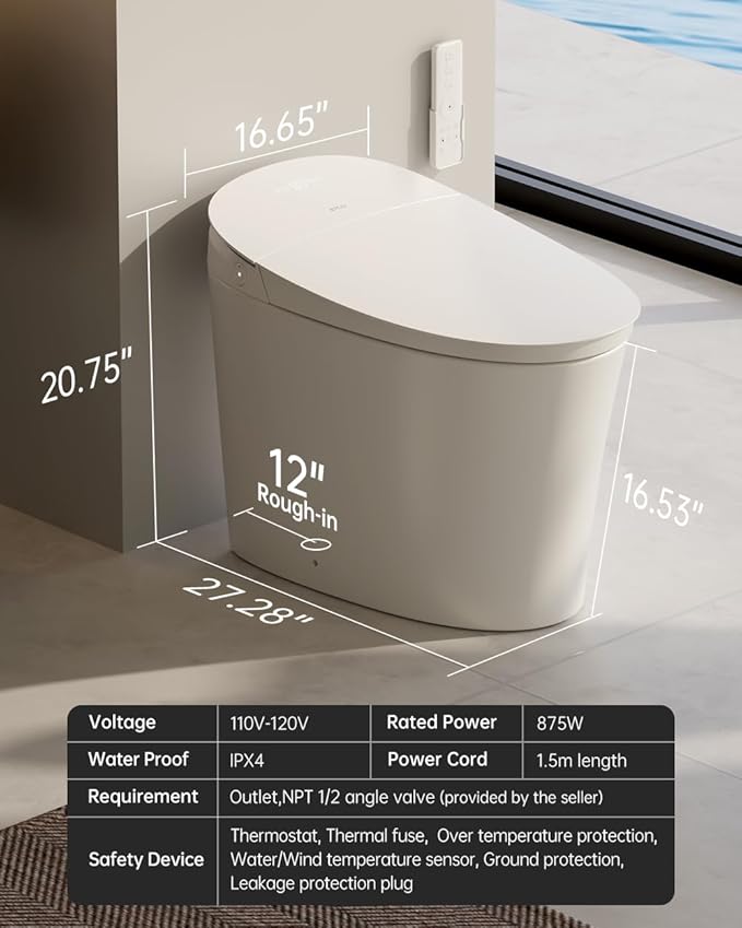 EPLO Smart Toilet Bidet, Auto Open Close, Foam Shiled, 1000 Gram MaP Flush Score - Image 9