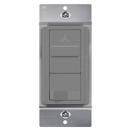 TOPGREENER Kalide Light Switch and 3-Speed Ceiling Fan Control Combo, in Wall by TOPGREENER