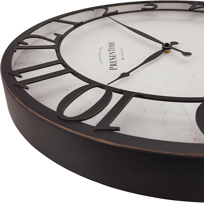 Presentime & Co 21" Farmhouse Series Wall Clock, Vintage Style, Retro Clock - Image 4