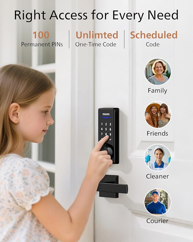 Philips Fingerprint Smart Lock, Keyless Entry Door Lock, Smart Door Locks - Image 6