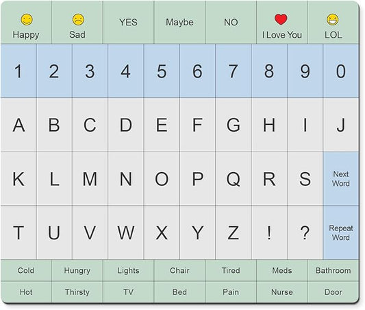 Communication Board For Adults- Non-Slip, Portable Letter Chart for Non-Verbal by CROSSROADSHOMEDECOR