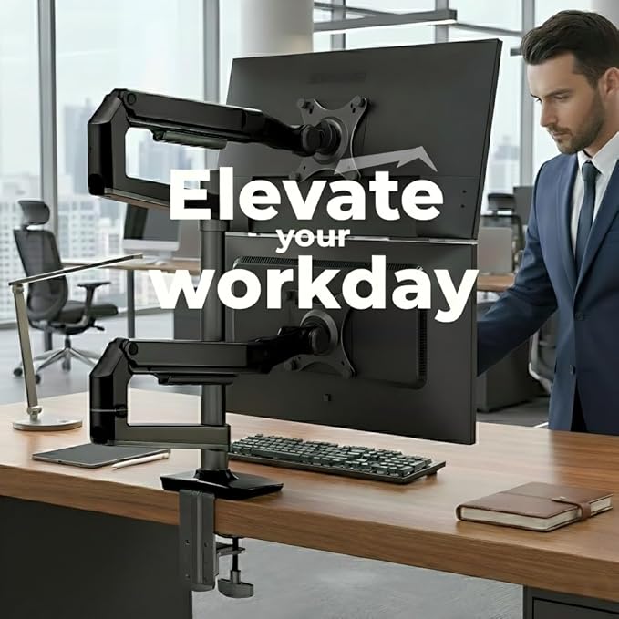 Ergounion Dual Monitor Mount, Holds Screens up to 40 Inches and 25 lbs - Image 4