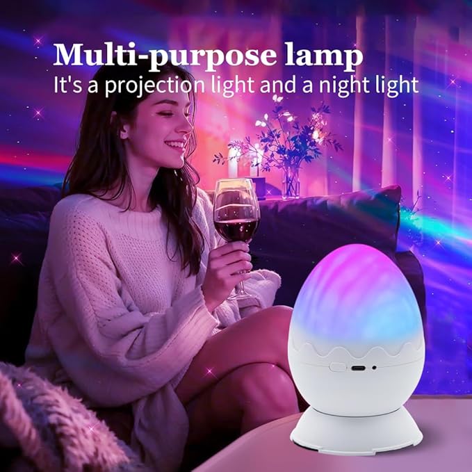 XBYZZRS Galaxy Projector Egg Night Light Projector USB-Powered Mood Lighting - Image 8