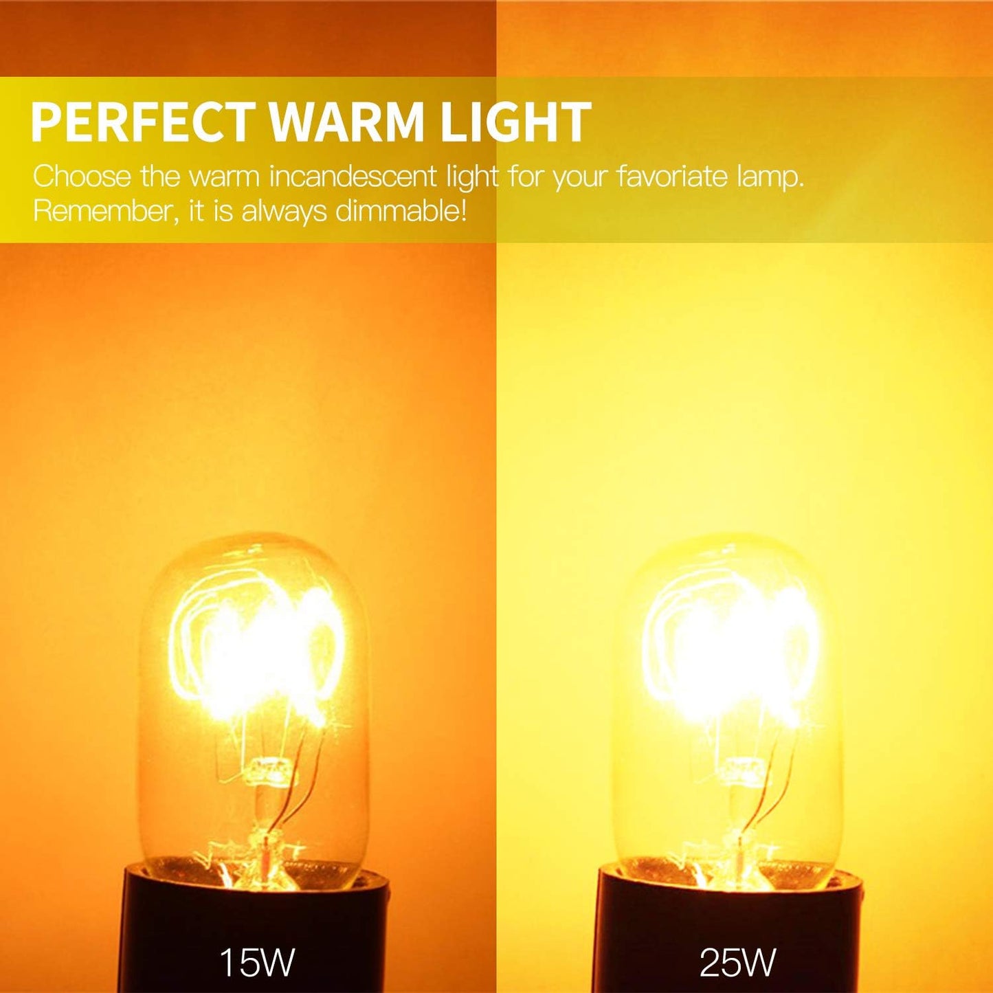 Betus Original Replacement Long Lasting 25 Watt Dimmable E12 Socket Warm White Household Salt Lamp Bulb Candle Warmers - Value Pack of 12