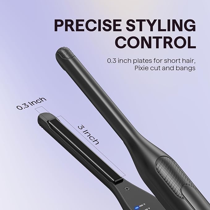Wavytalk 3/10" Small Flat Iron, Pencil Flat Iron - Image 2