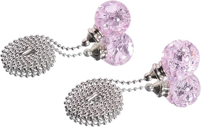 LONGSHENG - SINCE 2001 - 2PCS Pink Modern Crystal Ice Cracked Ball Pull Chain - Image 5