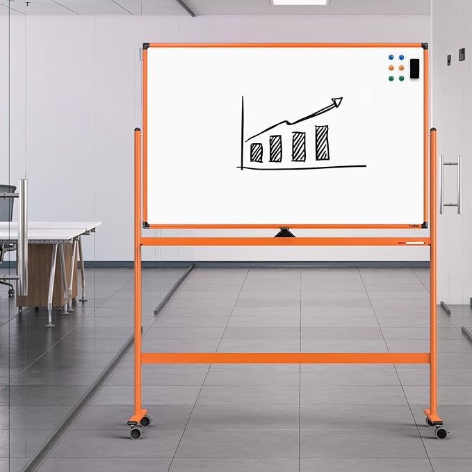 Whiteboard on Wheels, 48x32 Inches Mobile Whiteboard, Rolling Dry Erase Board - Image 9