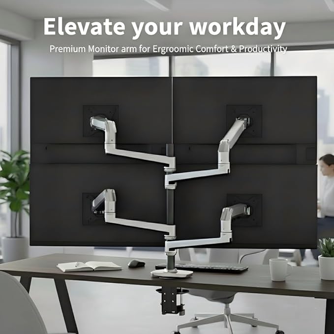 Ergounion Quad Monitor Mount, Holds Screens up to 40 Inches and 25 lbs - Image 5