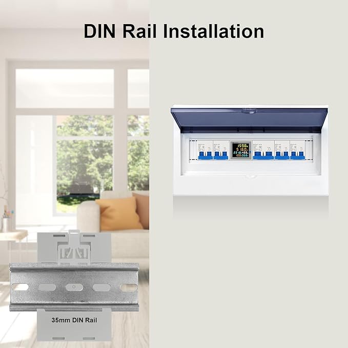 KETOTEK Single Phase Energy Meter Din Rail Electricity Usage Monitor AC 40-300V - Image 5