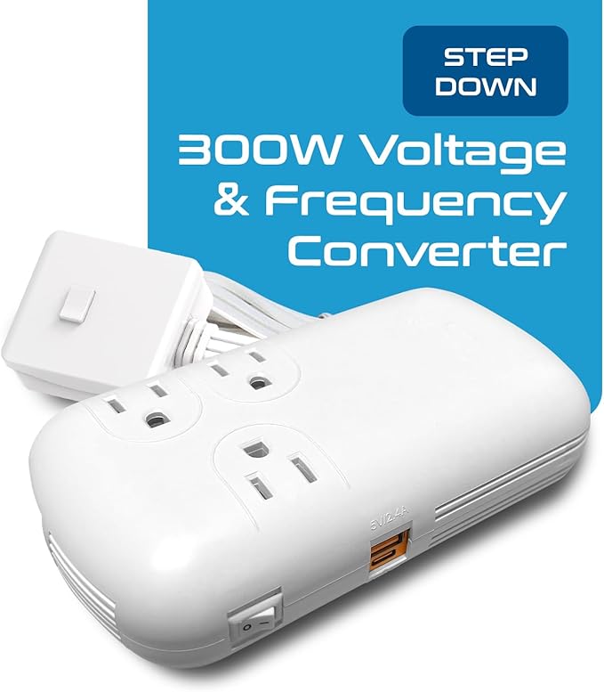 Ceptics 300W Travel Voltage Converter, 220V to 110V 50Hz to 60Hz Step Down - Image 4