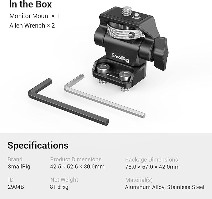 SmallRig Monitor Mount Swivel 360° and Tilt 180° Adjustable Bracket - Image 8