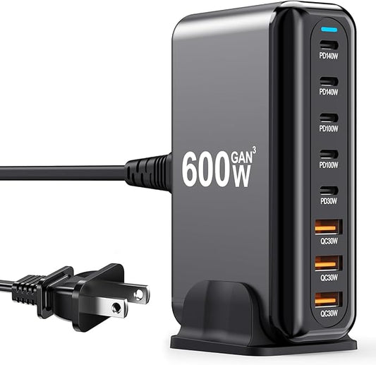 600W USB C Charger 100W USB C Charger Block, GaN III 8-Port Fast Charging by NXPGKEA