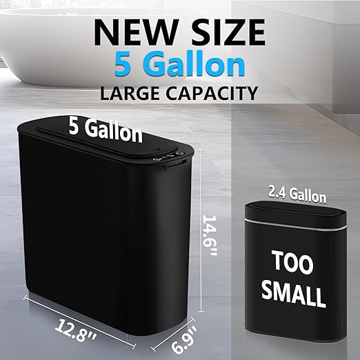 TIPGO 5 Gallon Motion Senor Bathroom Trash Can - Image 2