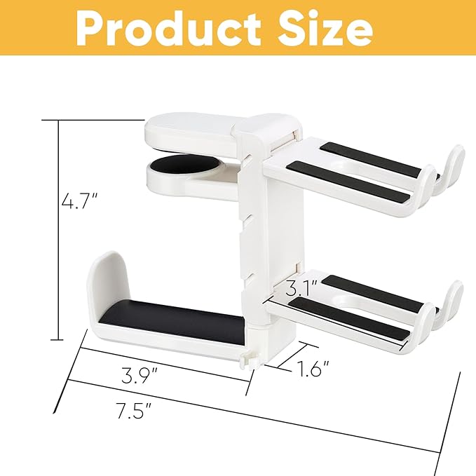 3-in-1 Under Desk Headphone Hanger - Image 7