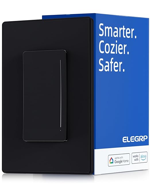 ELEGRP Smart Dimmer Light Switch DTR30, Single Pole or 3 Way, 2.4GHz Wi-Fi by ELEGRP%7CELEGROUP