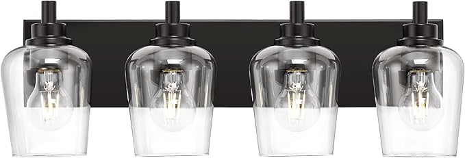 METWET Bathroom Light Fixtures, 4-Light Modern Vanity Light by Metwet
