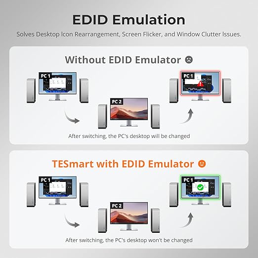 TESmart 16 Ports HDMI KVM Switch 4K@30Hz, 16X1 1U Rack Mount KVM USB2.0 EDID - Image 3