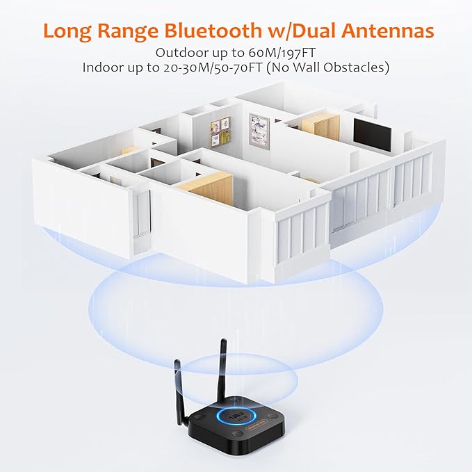 1Mii B06Pro Long Range Bluetooth Receiver, HiFi Wireless Audio Adapter - Image 4