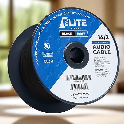 Elite 14/2 Speaker Wire 100ft, UL Listed, - Image 9