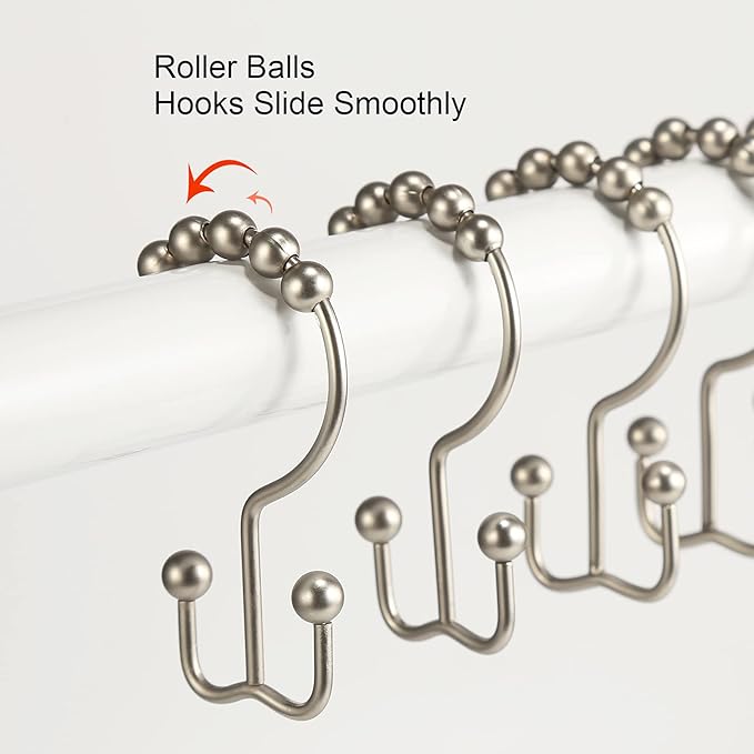 Shower Curtain Hooks, Goowin Shower Curtain Rings, Stainless Steel Shower - Image 5