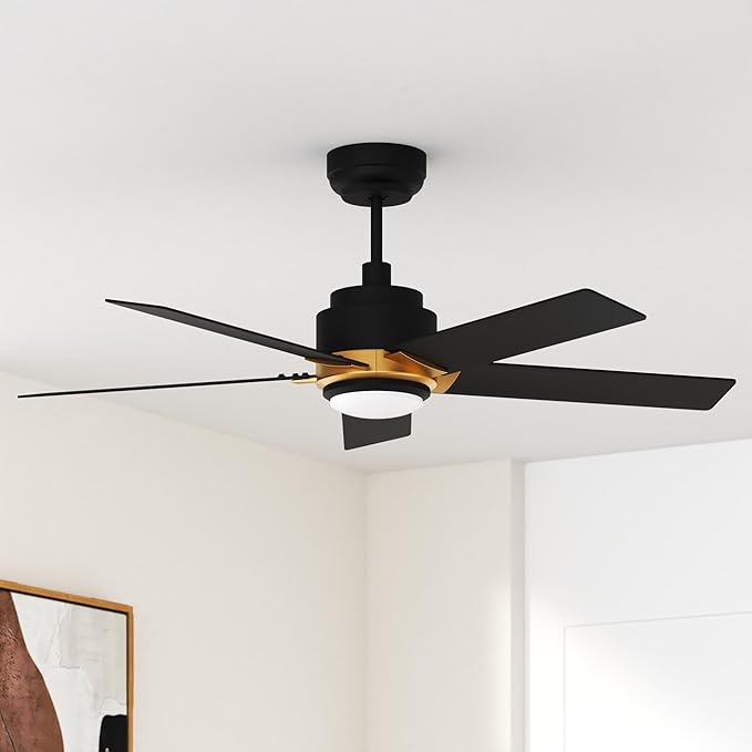 SMAAIR Smart Ceiling Fans with Lights and Remote, 52 Inch Low Profile Ceiling - Image 2