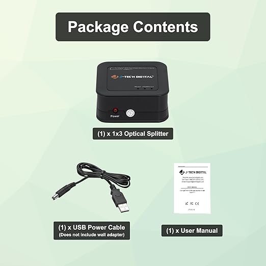 J-Tech Digital Toslink Optical Splitter 1 in 3 Out - Image 6