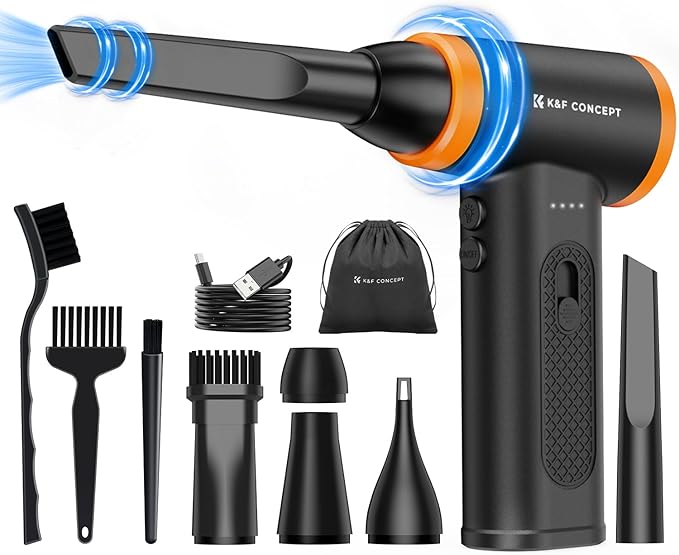 K&F CONCEPT Brushless Compressed Air Duster, 3 Gear Adjustable, 120000 RPM by KFCONCEPT