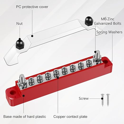2Set 12V Bus Bar Stainless Steel Power Distribution Block Space Saving Marine - Image 4