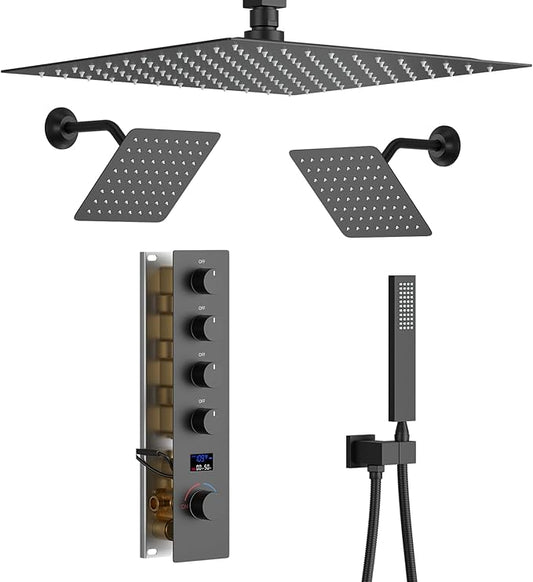 KATAIS Shower Faucet Set Matte Black Shower System by KATAIS