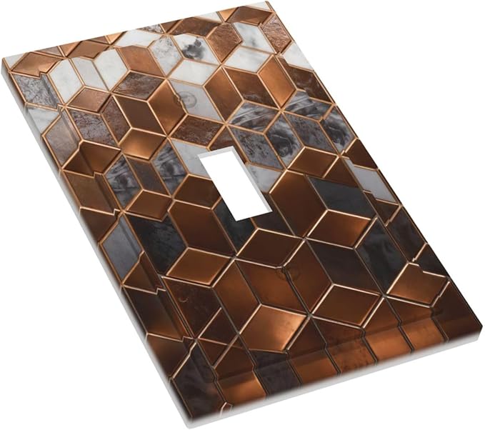 Bvtewkhz Brown Abstract Luxury Modern Geometric Cubic Marble 1 Gang Single - Image 3