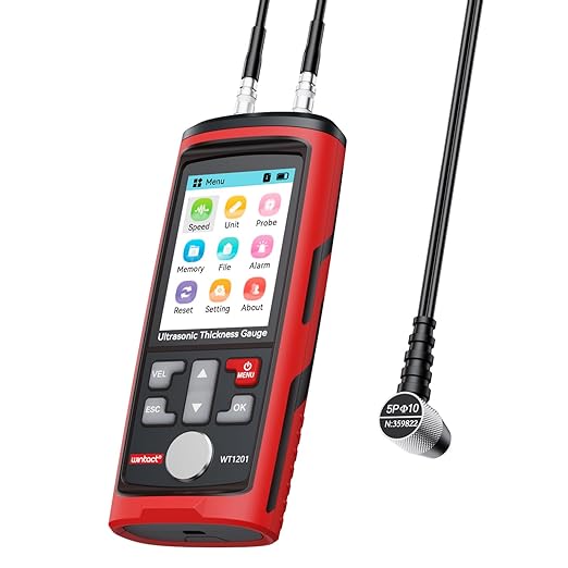 Wintact Digital Ultrasonic Thickness Gauge, Range 0.039 to 11.81 in by Wintact
