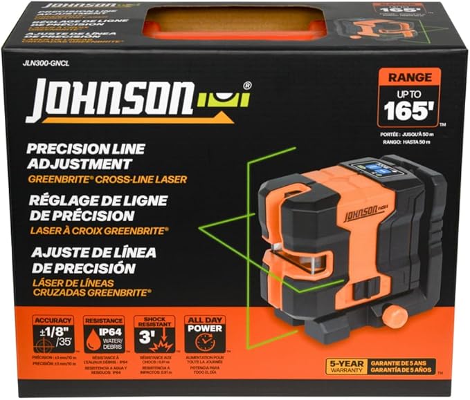 Johnson Level & Tool JLN300-GNCL Laser Level, Self-Leveling Cross-Line Laser - Image 6