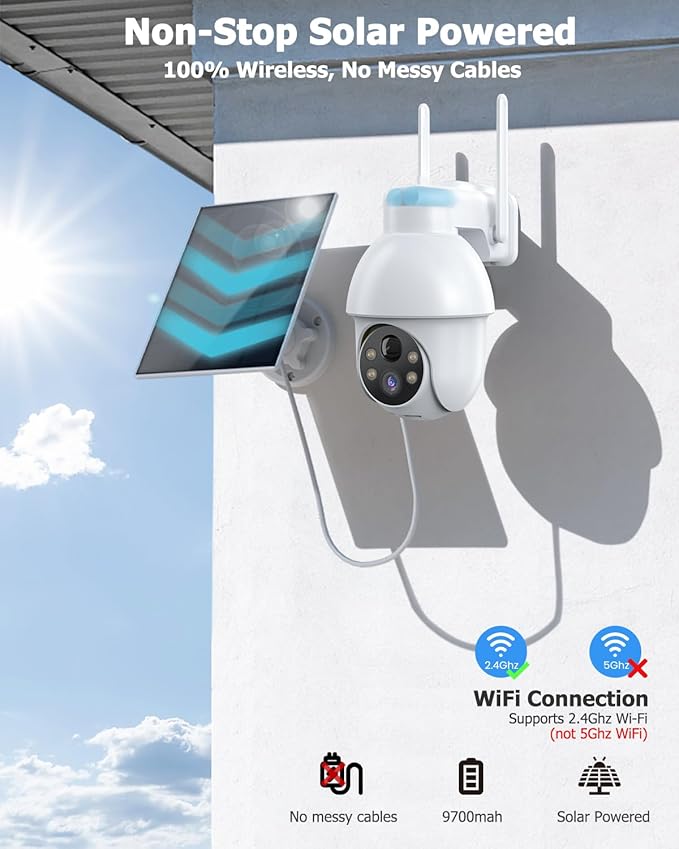 Rebluum Security Camera Wireless Outdoor, 2K Solar Security Camera, Battery - Image 3