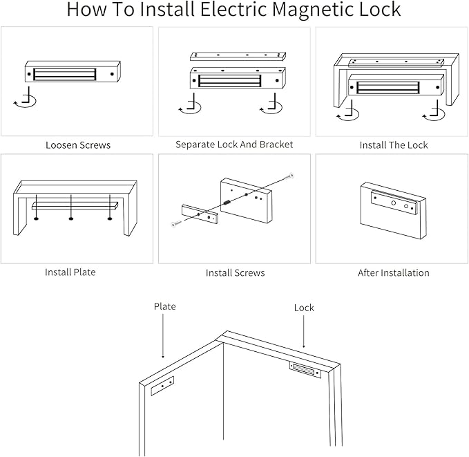 Electric Magnetic Lock 280KG 600LBS Holding Force Electromagnet Lock 12V Fail - Image 4