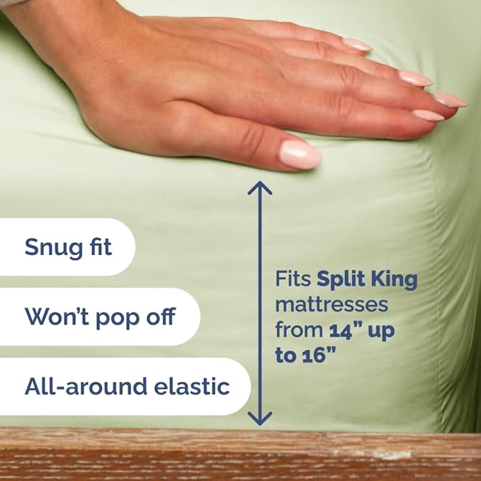 Split Head King Sheet Set – 4 Piece Flex Split Top King Sheets - Image 5
