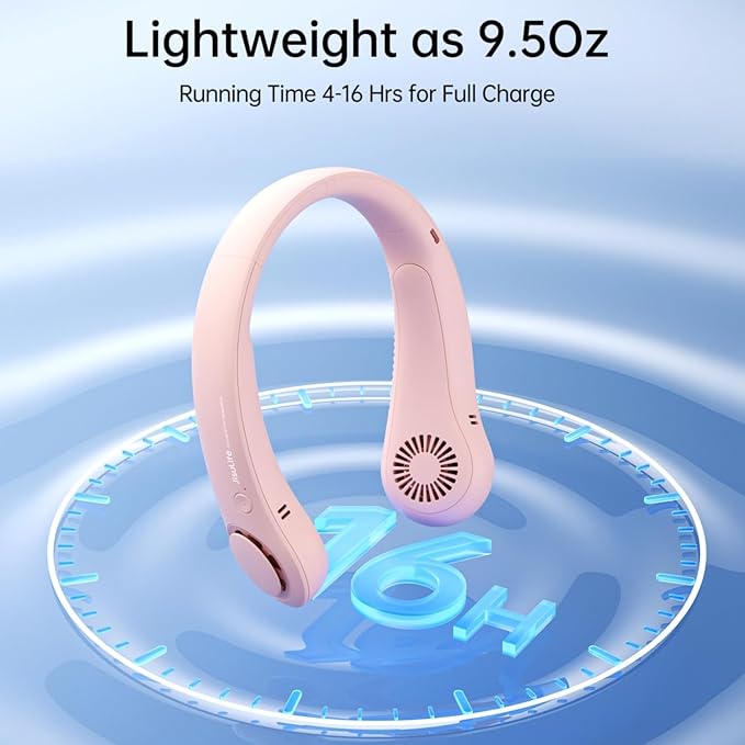 JISULIFE Portable Neck Fan, Hands-Free Bladeless, 5 Speeds, 4000 mAh Battery - Image 6
