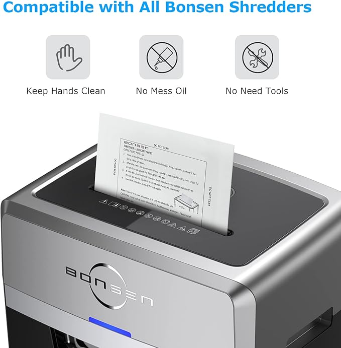 BONSEN Paper Shredder Sharpening & Lubricant Sheets-Pack of 50 - Image 4