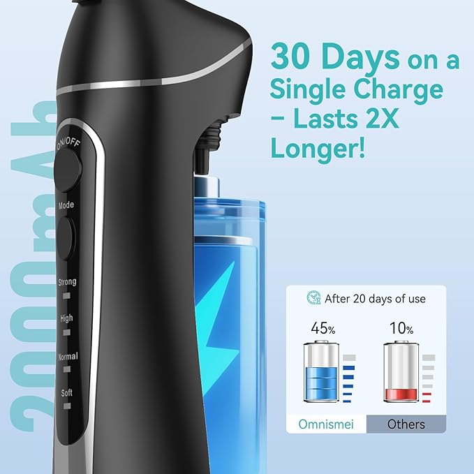 Water Dental Flossers for Teeth, 300ML Cordless Portable Electric Water Flosser - Image 6