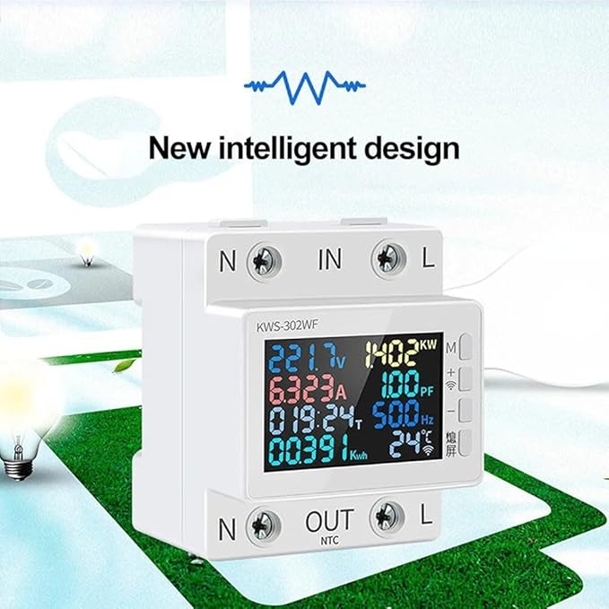 LCD Digital Energy Meter, Single Phase Energy Meter, Din Rail Electricity Usage - Image 3