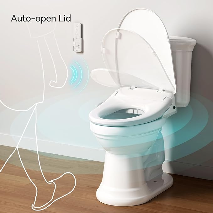 R&T V303 Auto-Open Smart Bidet Toilet Seat, Elongated Electric Bidets - Image 3